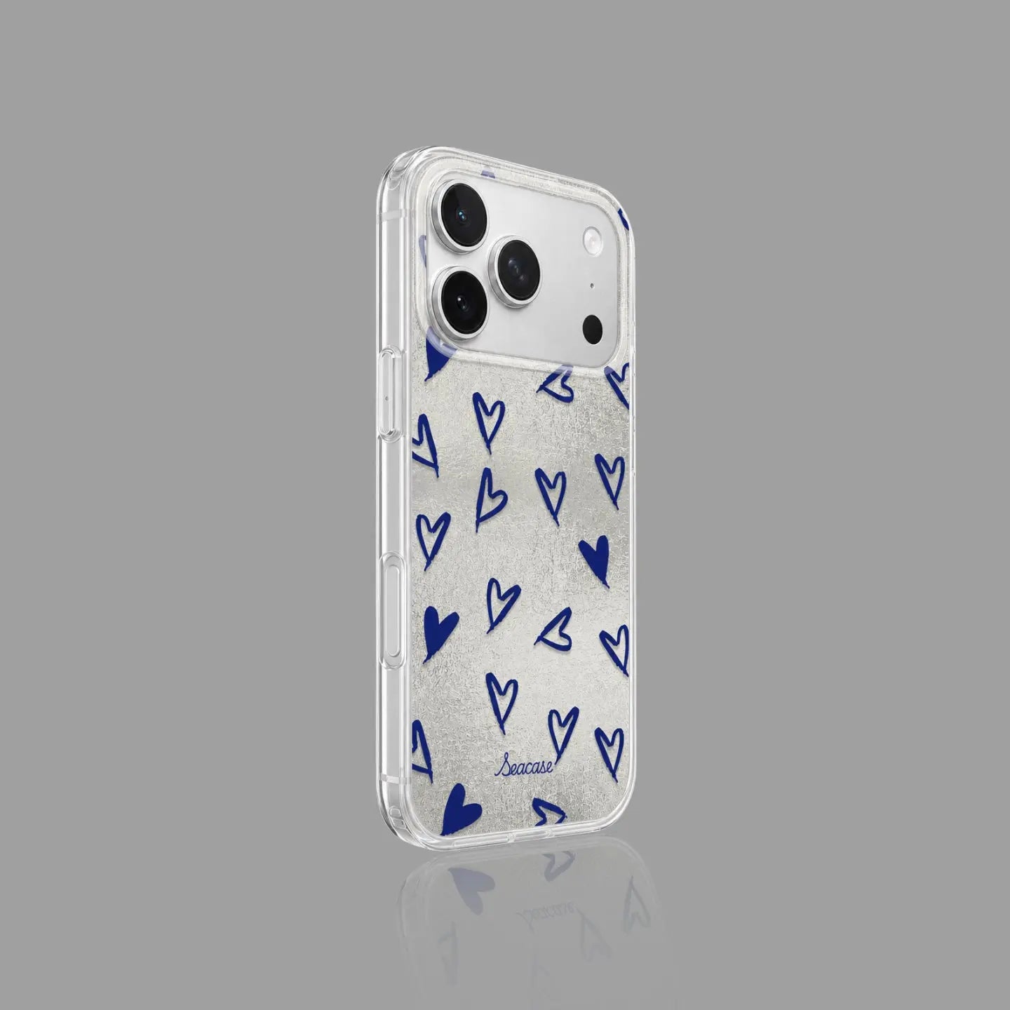 White Blue Heart iPhone Case with MagSafe Ring Stand  SeaCase