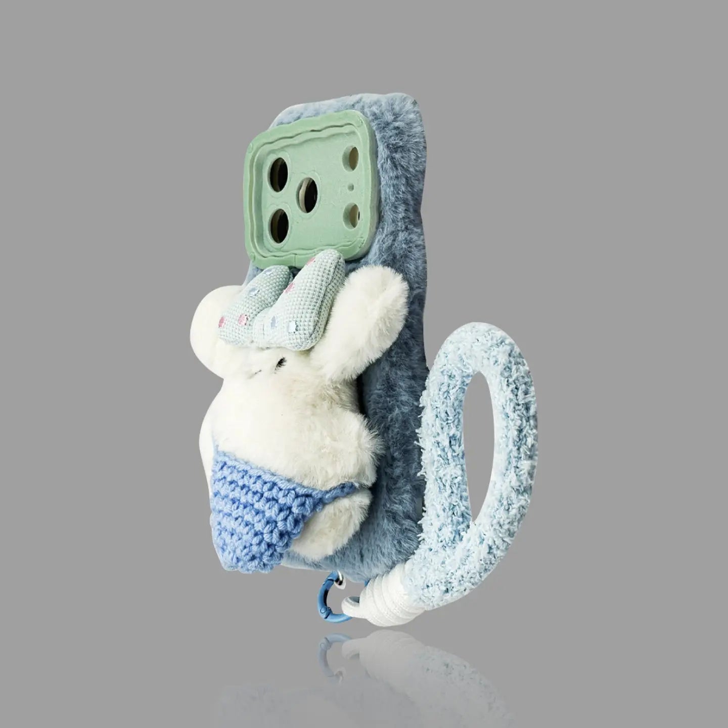 Plush Puppy iPhone Case - Autumn/Winter Bow Decor, Optional Wrist Strap SEACASE