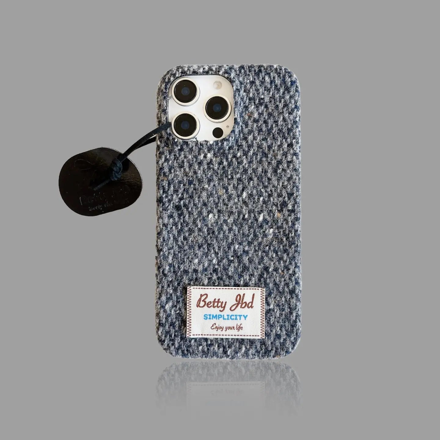 Retro Knit Fluffy iPhone Case - Cozy Winter Style with Leather Pendant SEACASE