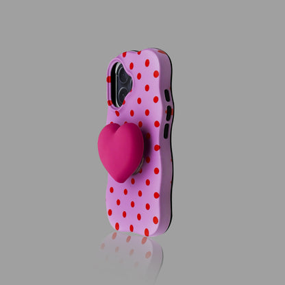 Cute Polka Dot Heart iPhone Case