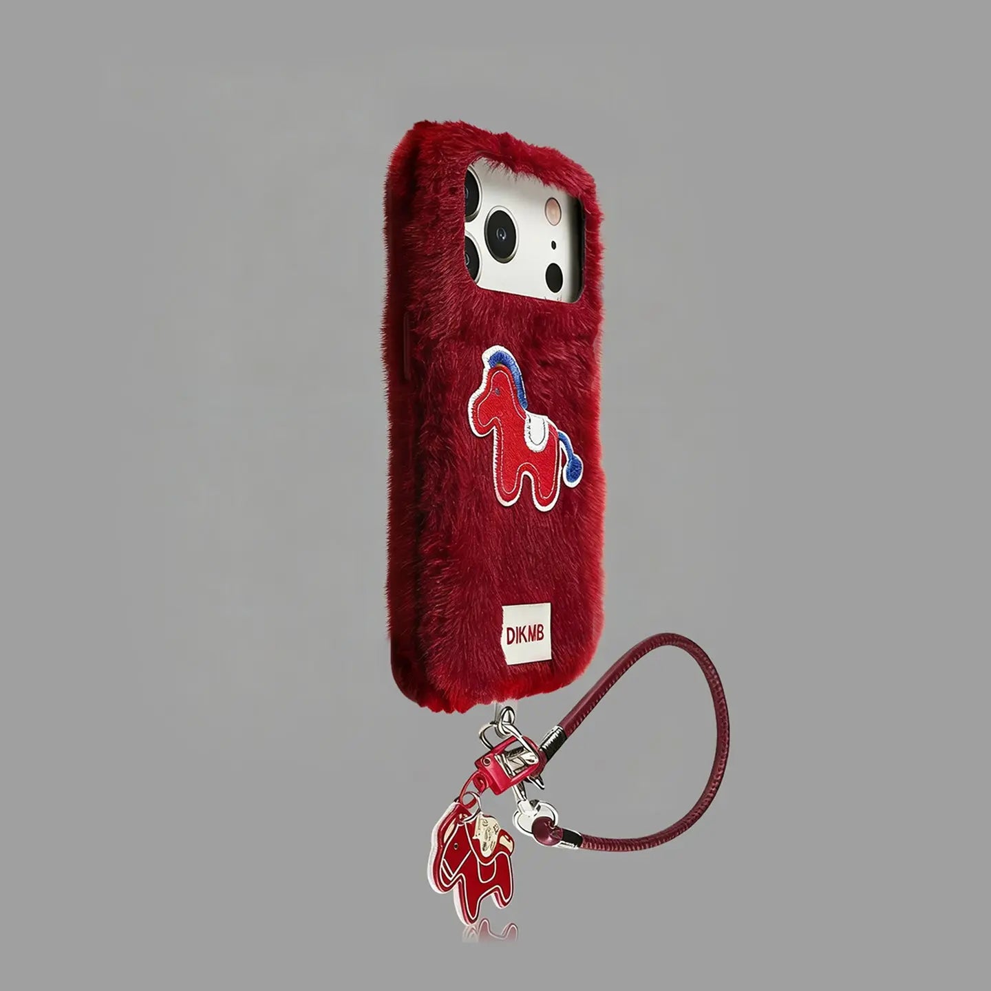 Red Fluffy Plush iPhone Case – Cute Pony SEACASE