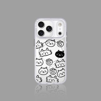 Hand-Drawn Line Style Cat and Dog Pattern Series SEACASE