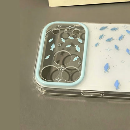 Summer Blue fish iPhone Case, Shockproof Double-Layer Protective