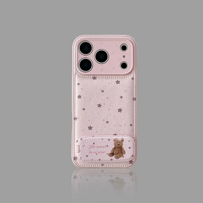 Star Print Leather iPhone Case with Animal Pattern Stand SEACASE