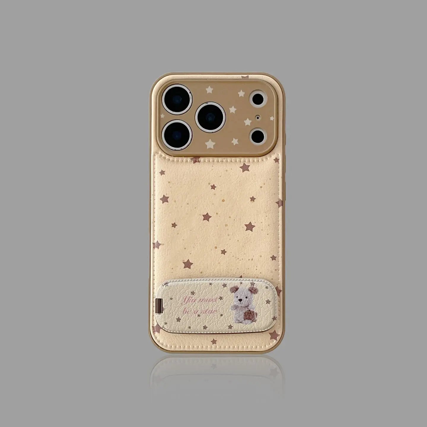 Star Print Leather iPhone Case with Animal Pattern Stand SEACASE