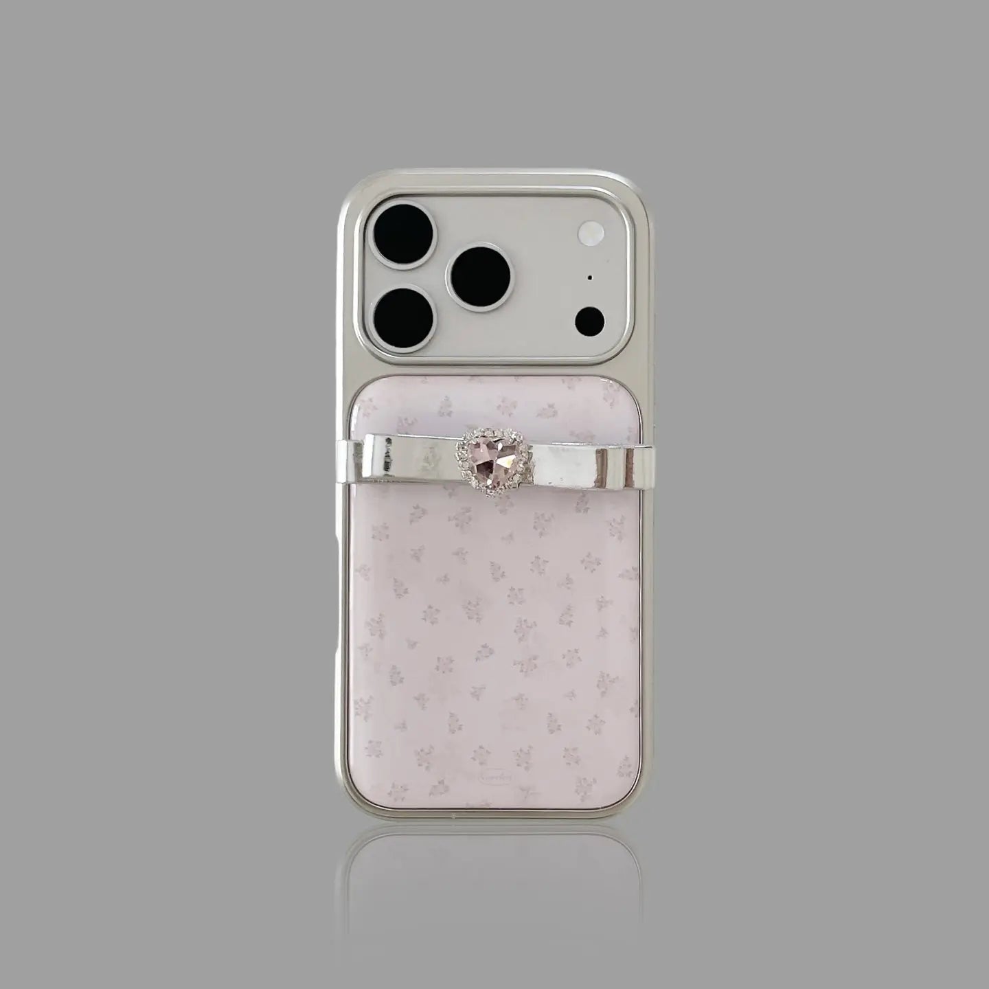 Pink Floral Heart Rhinestone iPhone Case Gentle Style SEACASE