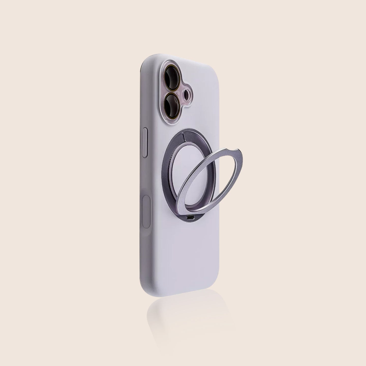Simple Solid Color iPhone Case with Built-in Ring Holder