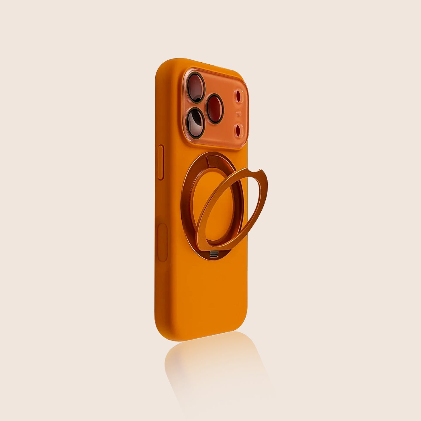 Simple Solid Color iPhone Case with Built-in Ring Holder