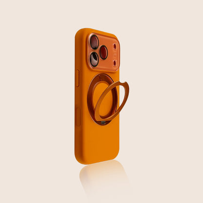 Simple Solid Color iPhone Case with Built-in Ring Holder