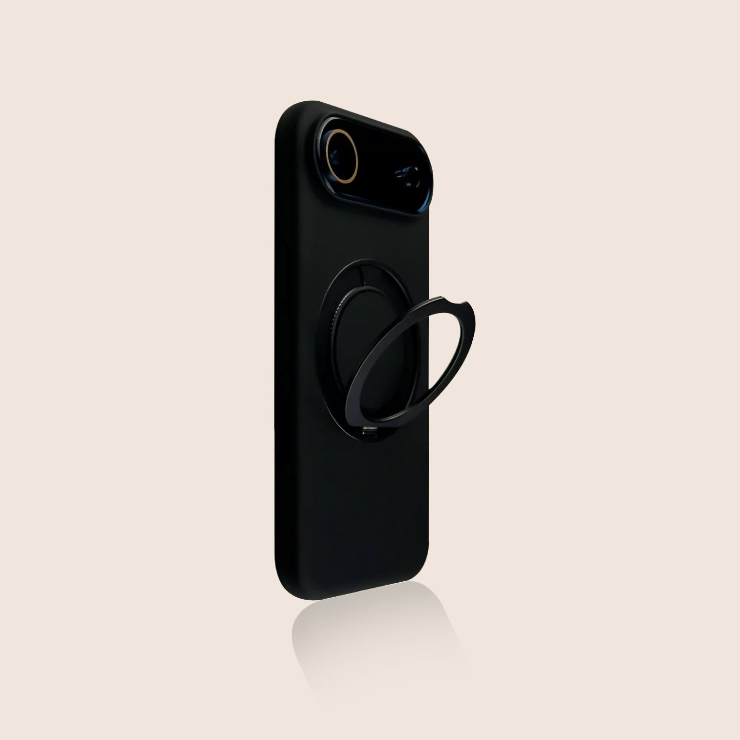 Simple Solid Color iPhone Case with Built-in Ring Holder