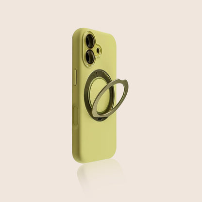Simple Solid Color iPhone Case with Built-in Ring Holder