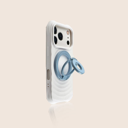 Wave Texture iPhone Case with Magnetic Ring Holder