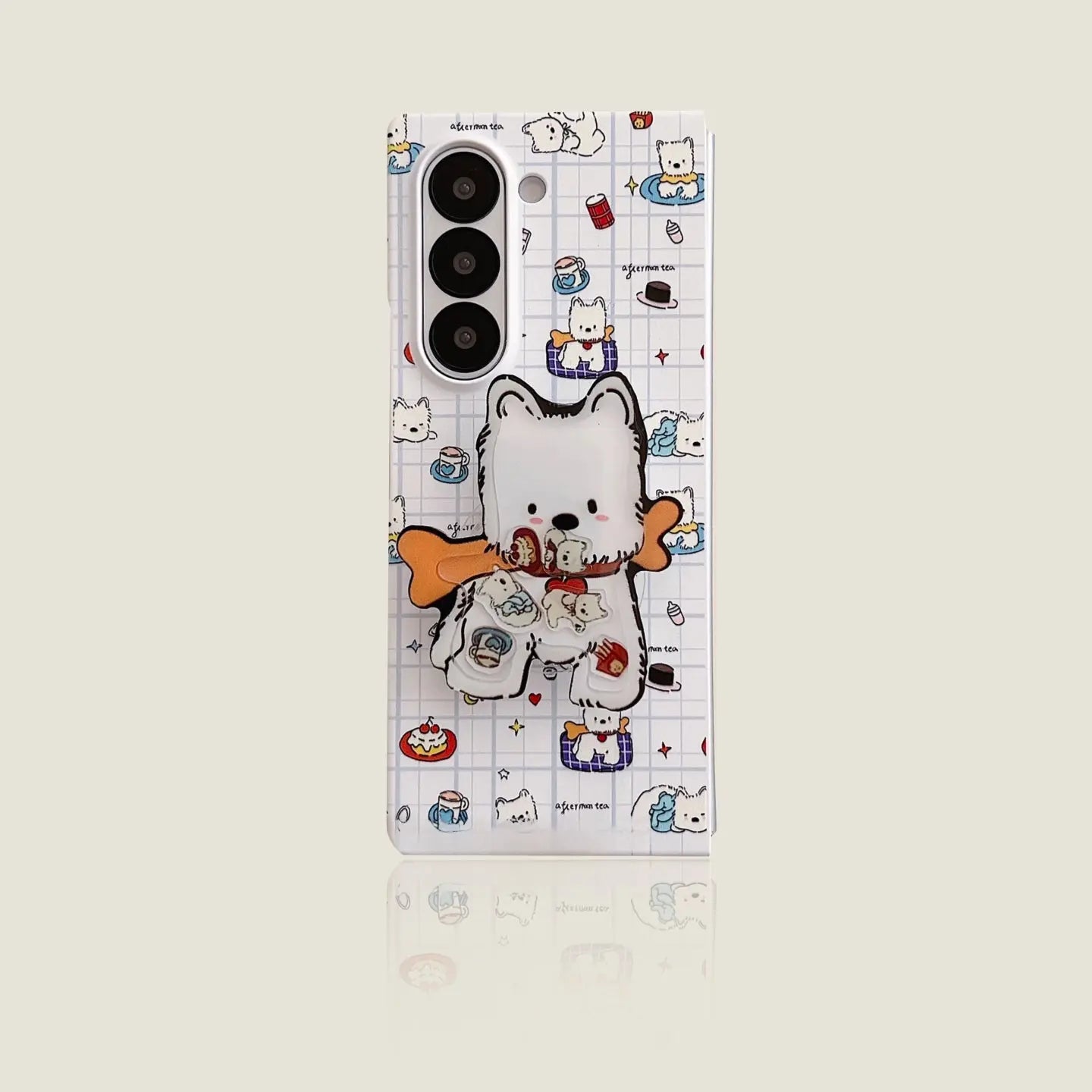 Samsung Z Fold 7/6/5/4/3 Case with Cute Puppy Stand 我的商店