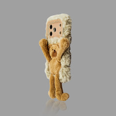 Plush Cartoon Pull-Legs iPhone Case with Lens Frame Stand 我的商店