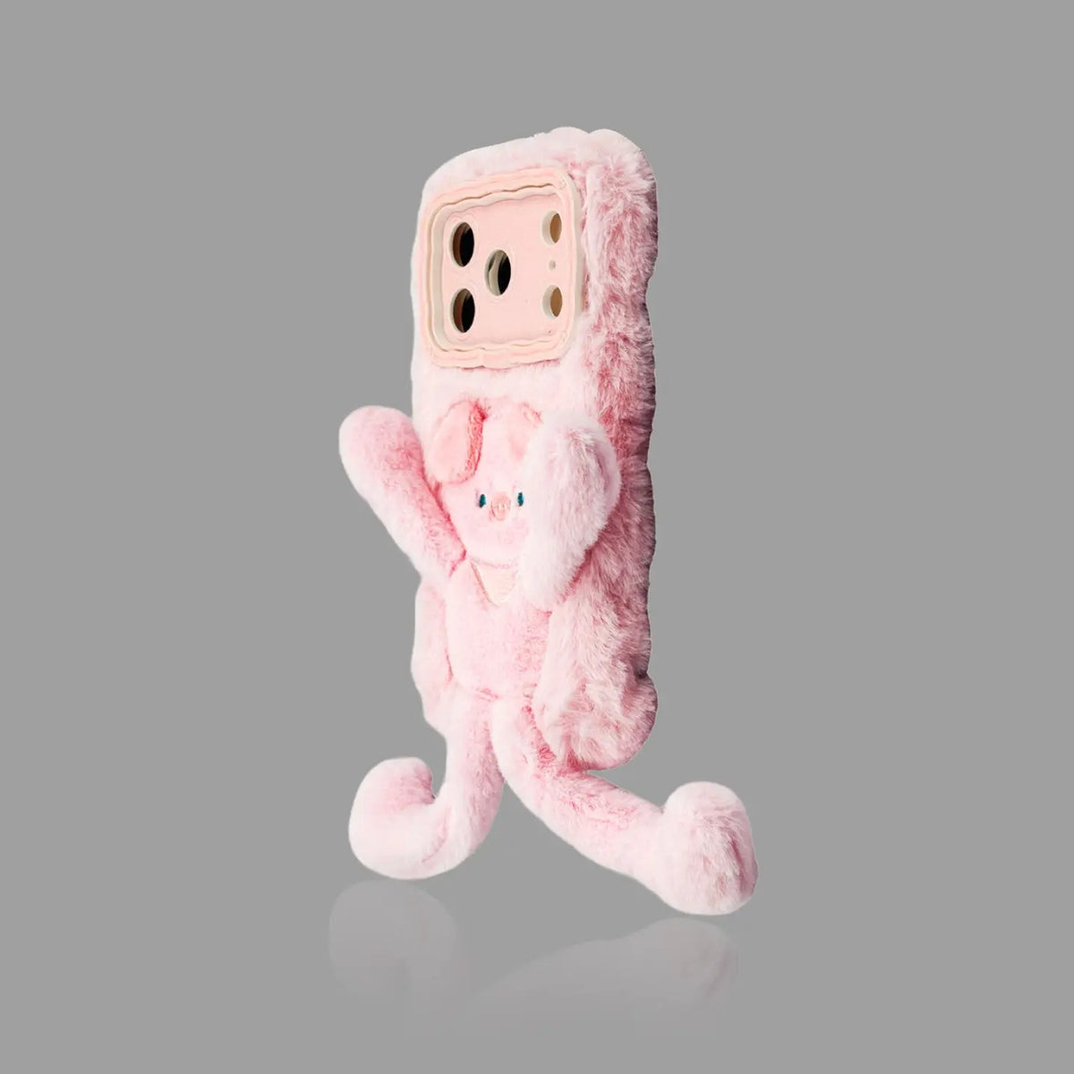 Plush Cartoon Pull-Legs iPhone Case with Lens Frame Stand 我的商店