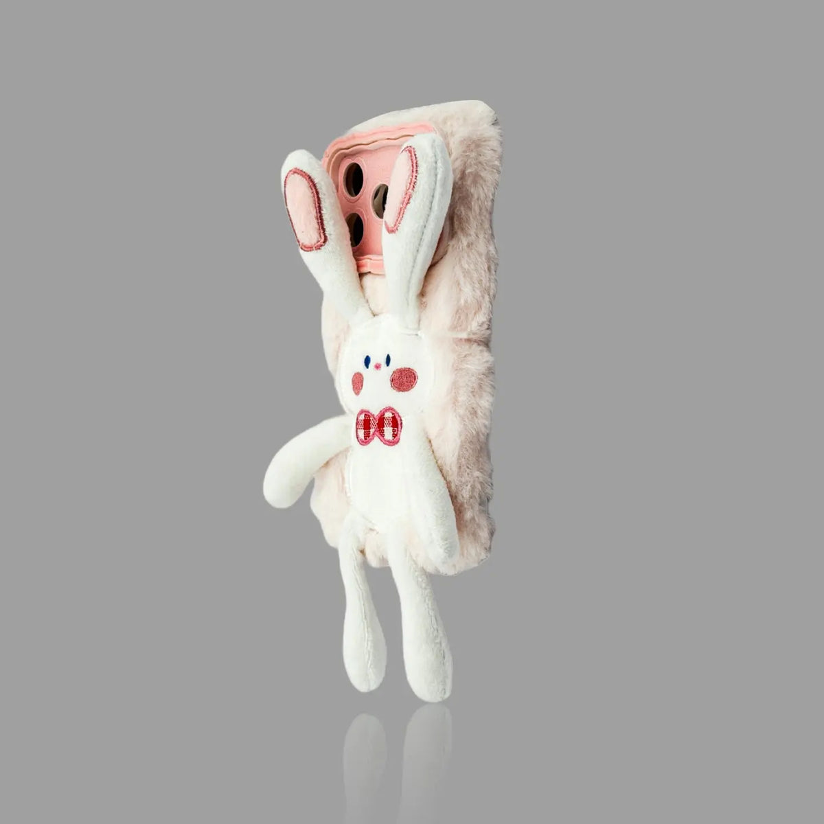 Plush Cartoon Pull-Legs iPhone Case with Lens Frame Stand 我的商店