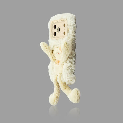 Plush Cartoon Pull-Legs iPhone Case with Lens Frame Stand 我的商店
