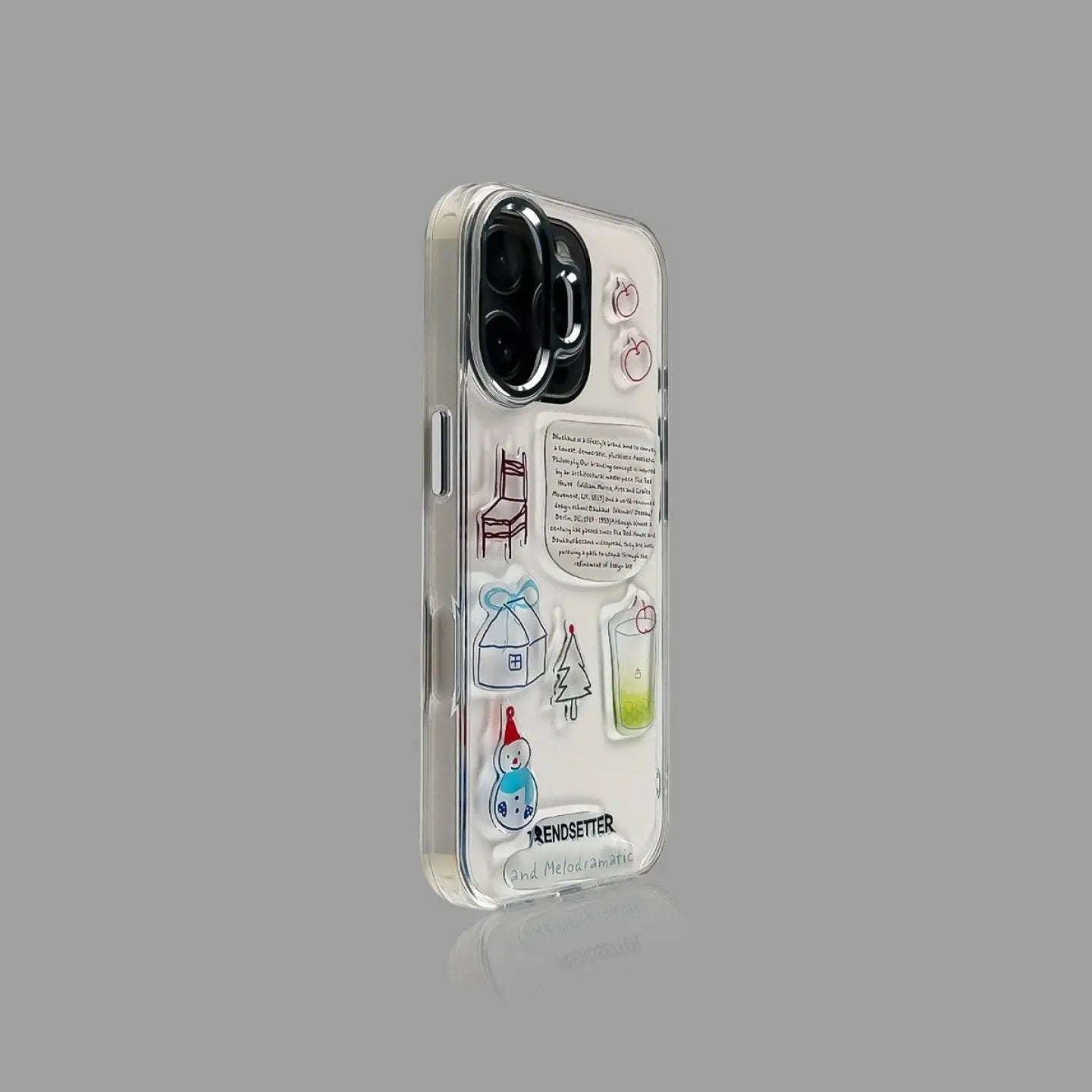 Clear iPhone Case with Snowman Design 12~17 我的商店