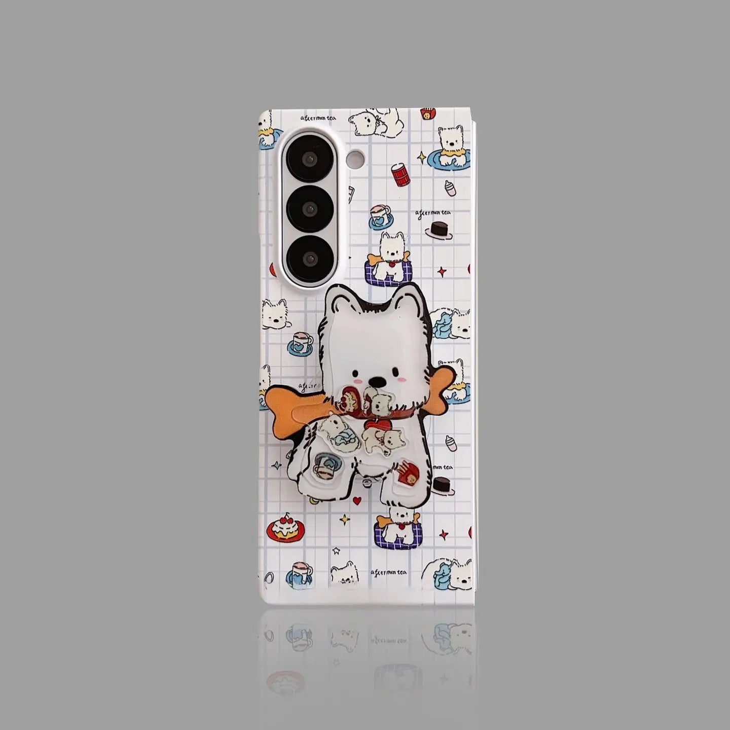 Samsung Z Fold 7/6/5/4/3 Case with Cute Puppy Stand 我的商店