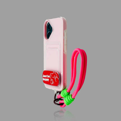 iPhone Foldable Mirror Stand Case with Built-in Card Holder & Lanyard 我的商店