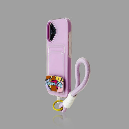 iPhone Foldable Mirror Stand Case with Built-in Card Holder & Lanyard 我的商店