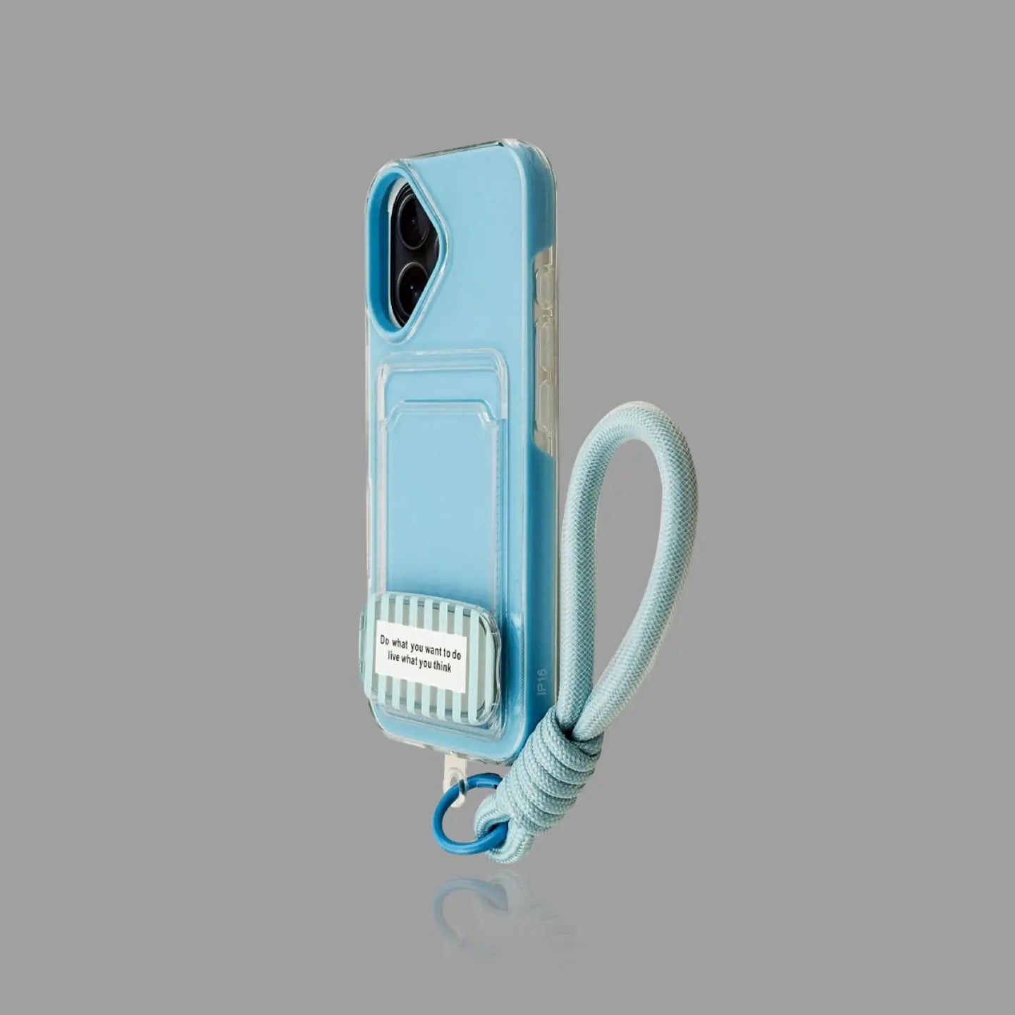 iPhone Foldable Mirror Stand Case with Built-in Card Holder & Lanyard 我的商店