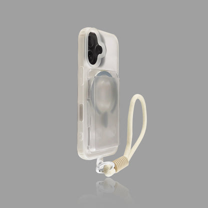 Frosted Matte Transparent iPhone Case with Magnetic Card Holder