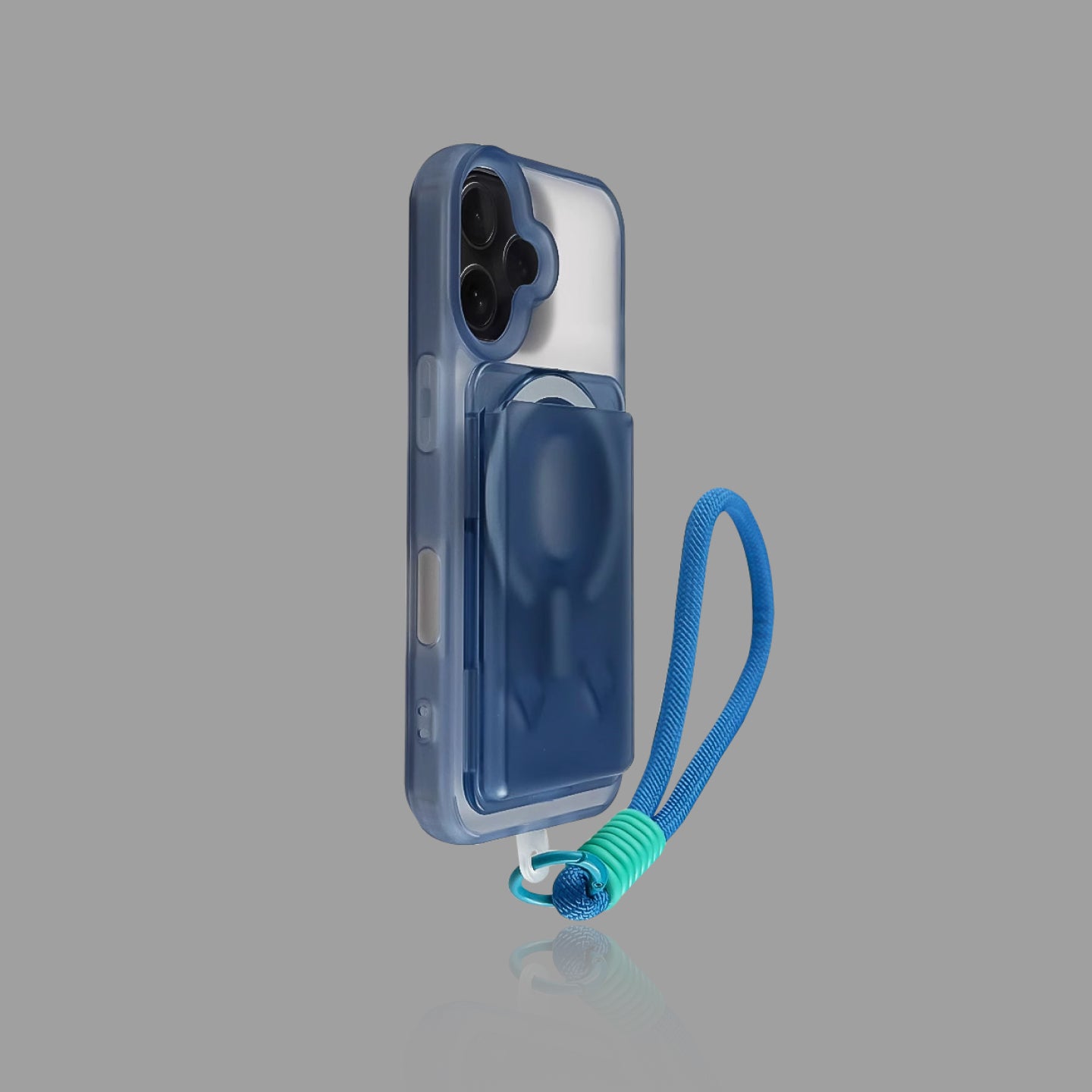 Frosted Matte Transparent iPhone Case with Magnetic Card Holder