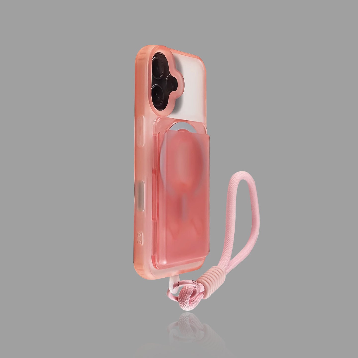 Frosted Matte Transparent iPhone Case with Magnetic Card Holder
