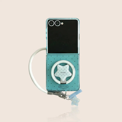Mint Blue Dotted MagSafe Case for Samsung Z Flip SEACASE