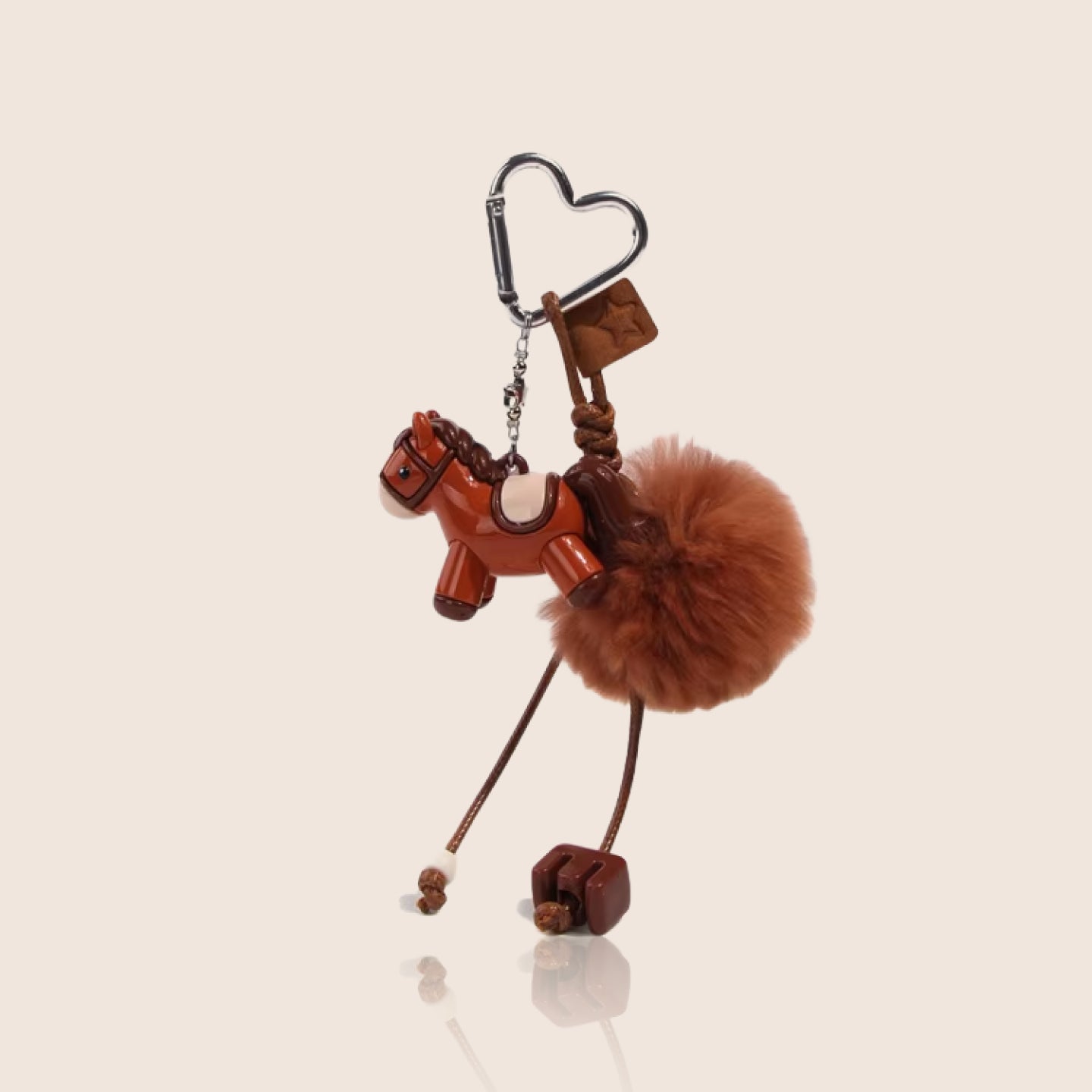 Year of the Horse Plush Charm with Pom-pom & Heart Hook