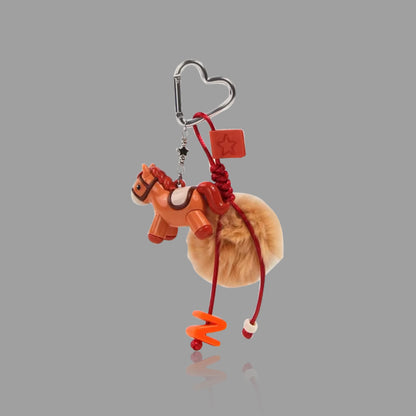 Year of the Horse Plush Charm with Pom-pom & Heart Hook