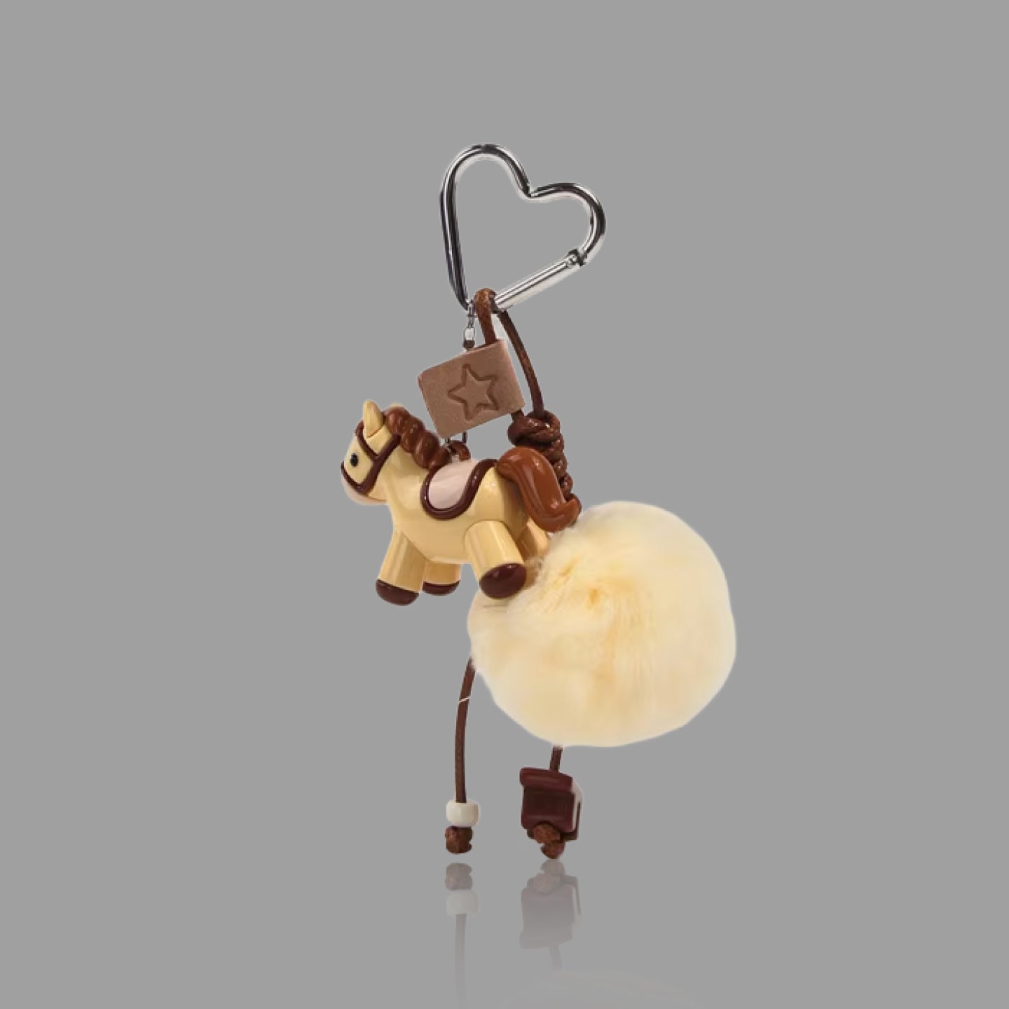 Year of the Horse Plush Charm with Pom-pom & Heart Hook