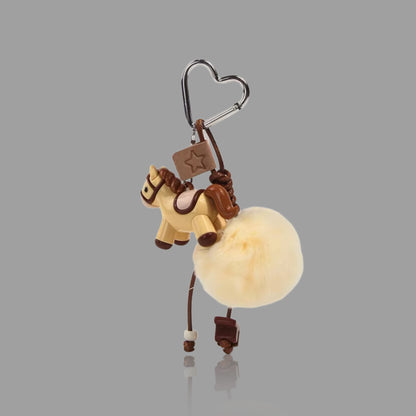Year of the Horse Plush Charm with Pom-pom & Heart Hook