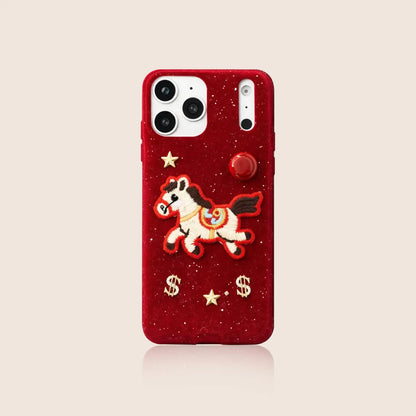Year of the Horse Embroidered Pony iPhone Case SEACASE