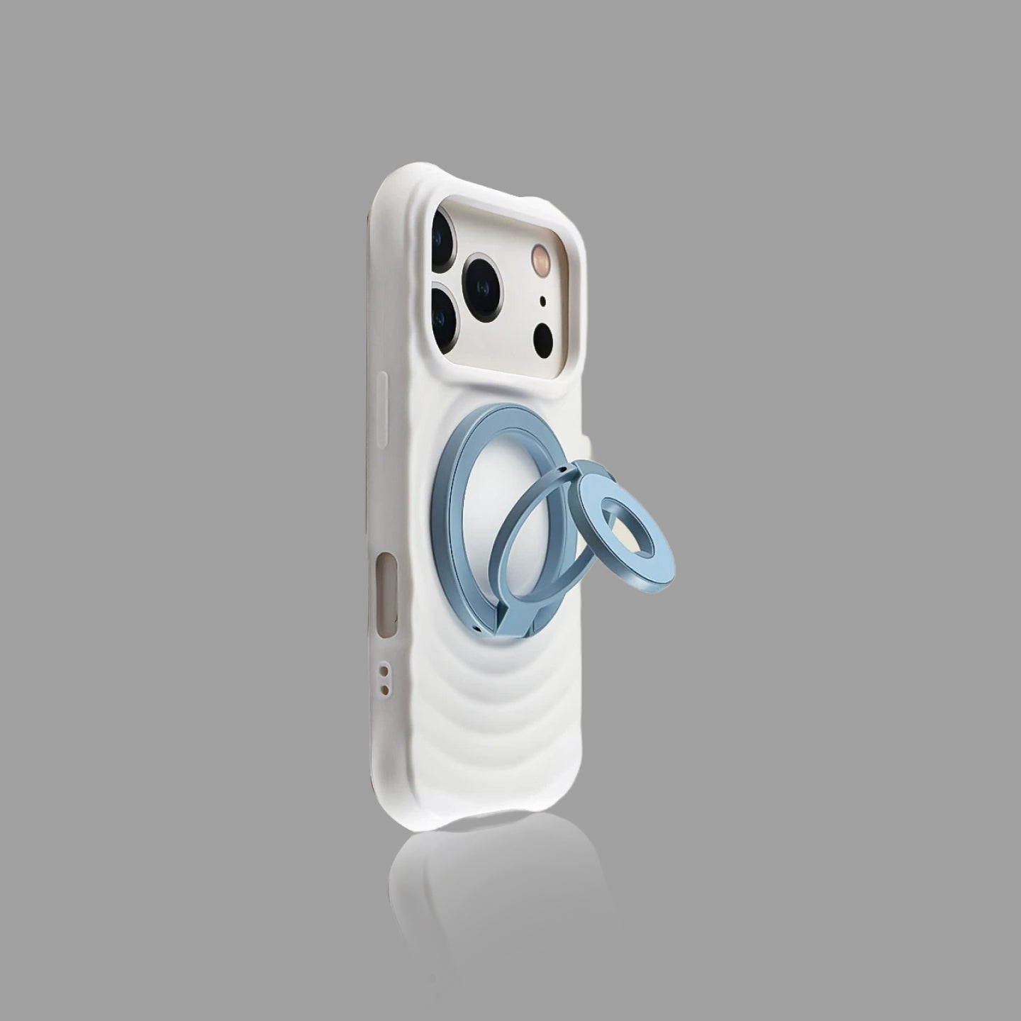 Wave Texture iPhone Case with Magnetic Ring Holder