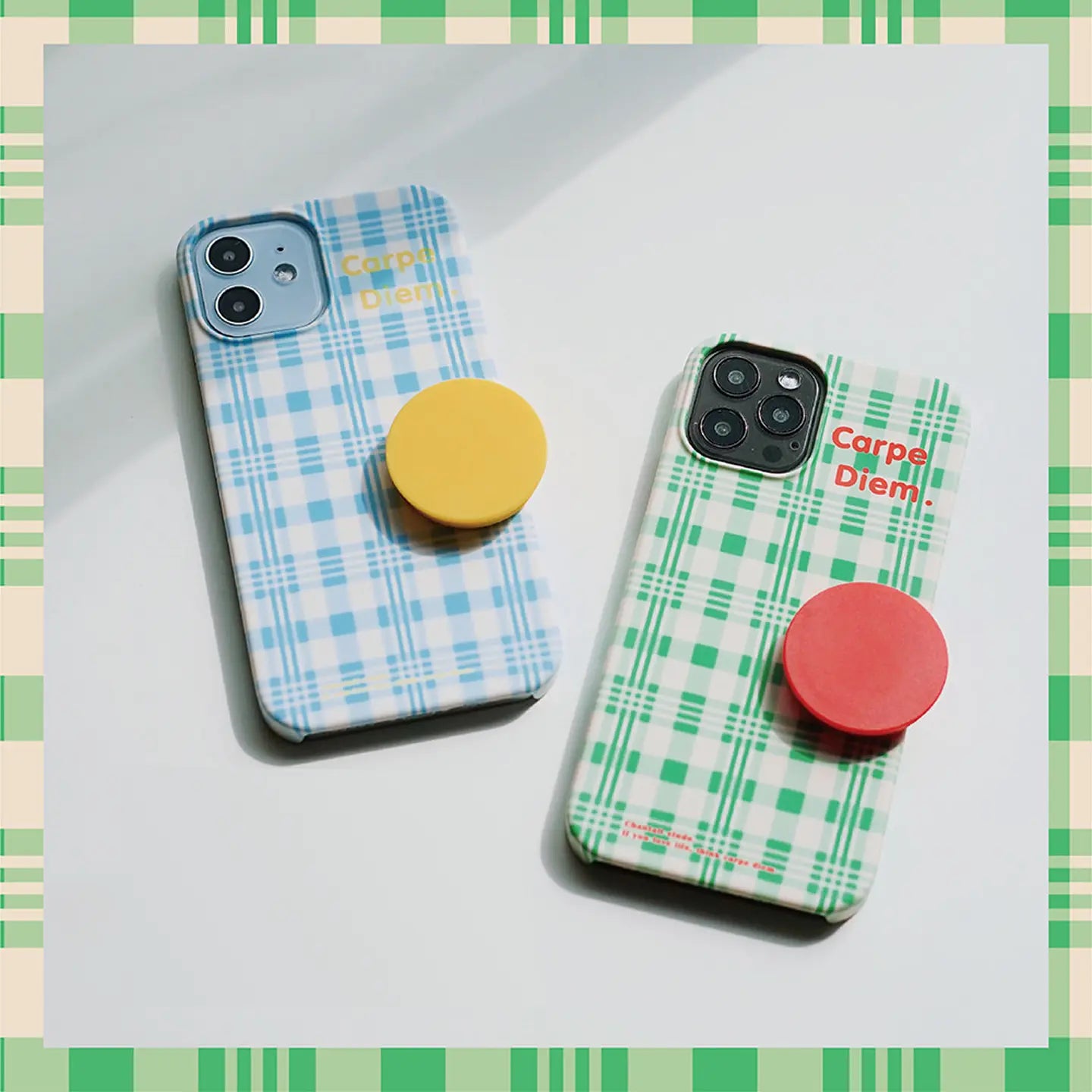 Vintage Plaid Matte Hard iPhone Case with Stand SEACASE