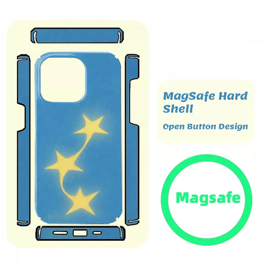 Sky Blue Flying Stars iPhone Case, Frosted Matte Hard Shell SEACASE