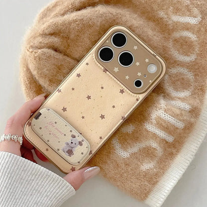 Star Print Leather iPhone Case with Animal Pattern Stand SEACASE