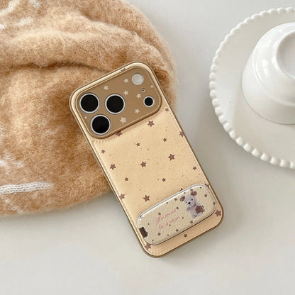 Star Print Leather iPhone Case with Animal Pattern Stand SEACASE