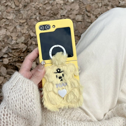 Adorable Plush Bear Phone Case for Samsung Flip 3/4/5/W23/W24 我的商店