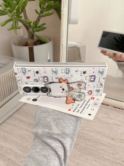 Samsung Z Fold 7/6/5/4/3 Case with Cute Puppy Stand 我的商店