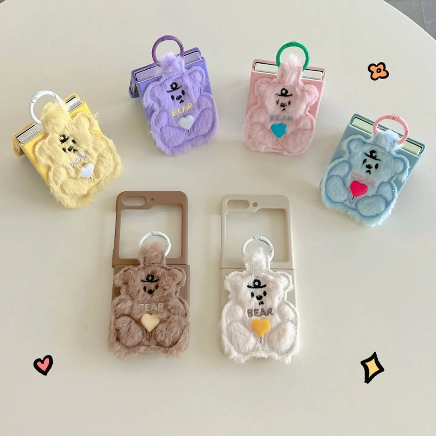 Adorable Plush Bear Phone Case for Samsung Flip 3/4/5/W23/W24 我的商店