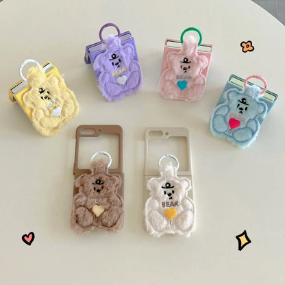 Adorable Plush Bear Phone Case for Samsung Flip 3/4/5/W23/W24 我的商店