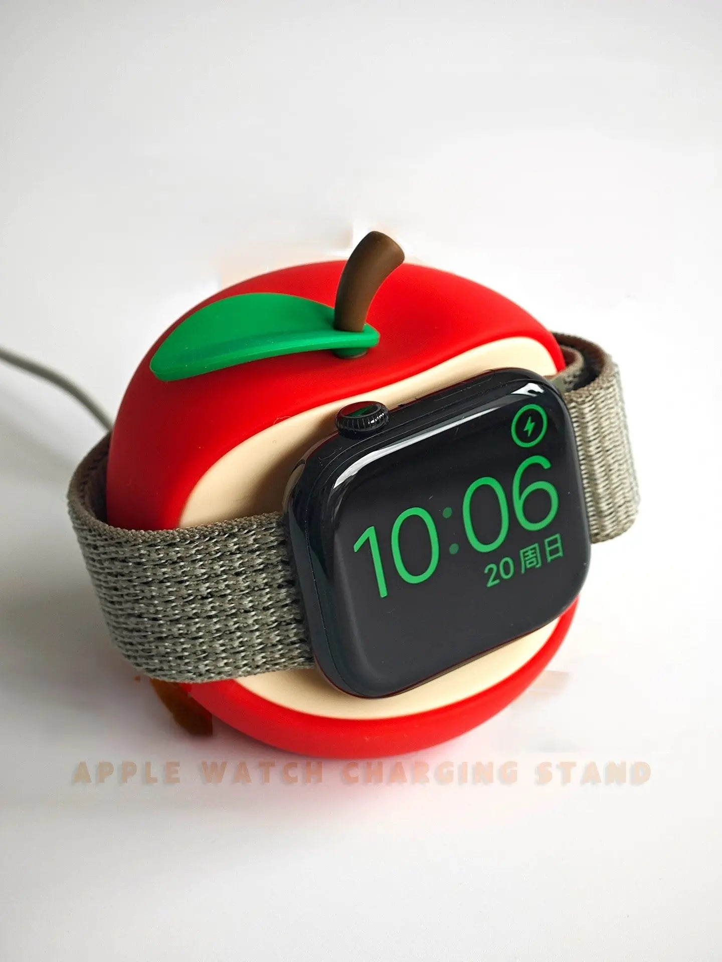 Cute Apple-Shaped Silicone Charging Stand for iWatch - Adorable & Functional 我的商店