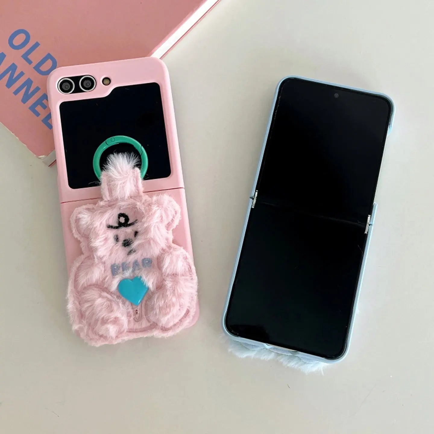 Adorable Plush Bear Phone Case for Samsung Flip 3/4/5/W23/W24 我的商店