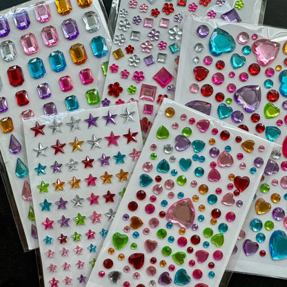 Ins Retro Rhinestone Gem Stickers Mixed Shapes DIY Pack  SeaCase
