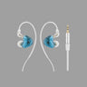 Pixel Art Resin Wired In Ear Earphones, Crystal Blue Headphones with Optional Mic & Type-C Plug for Daily Music Calls SEACASE