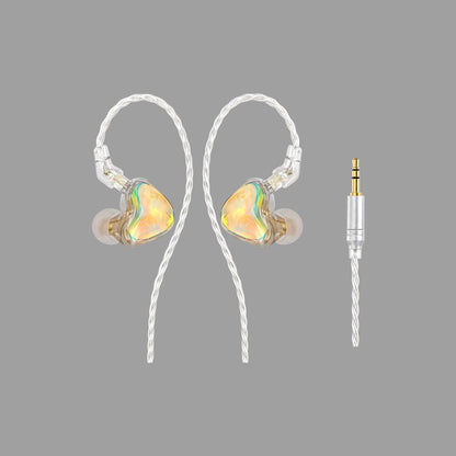 Iridescent Resin Wired In Ear Headphones,  Optional Mic & Type-C Plug for Daily Music Calls