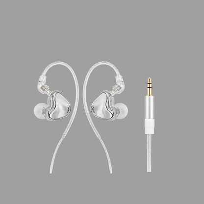 Mirror Silver Wired In Ear Earphones, Metal Shell Headphones with Optional Mic & Type-C Plug for Daily Music Calls